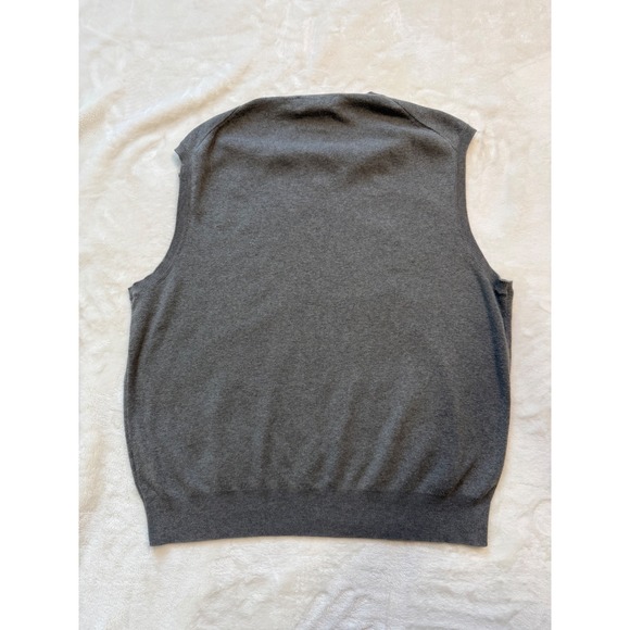 Polo Ralph Lauren Mens XL Pima Cotton V-Neck Sweater Vest Heathered Gray Taupe - Picture 8 of 8